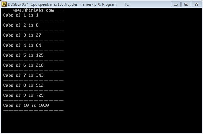 Online C Compiler, C Program to calculate Cube of a Number