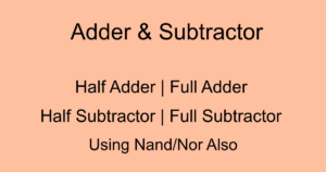 Adder Subtractor