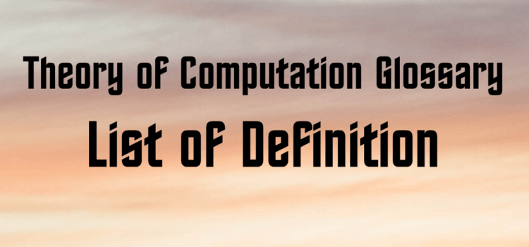 Theory of Computation