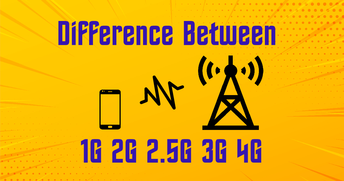 1g 2g 3g 4g 5g Comparison Chart